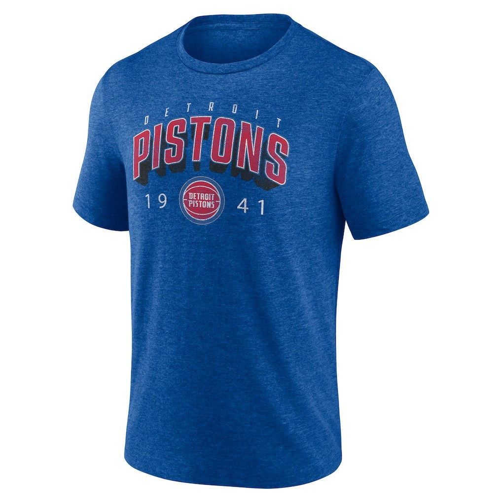 Detroit Pistons Backboard Tri-Blend T-Shirt Blue