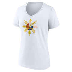Golden State Warriors Women's Heritage V-Neck T-Shirt White