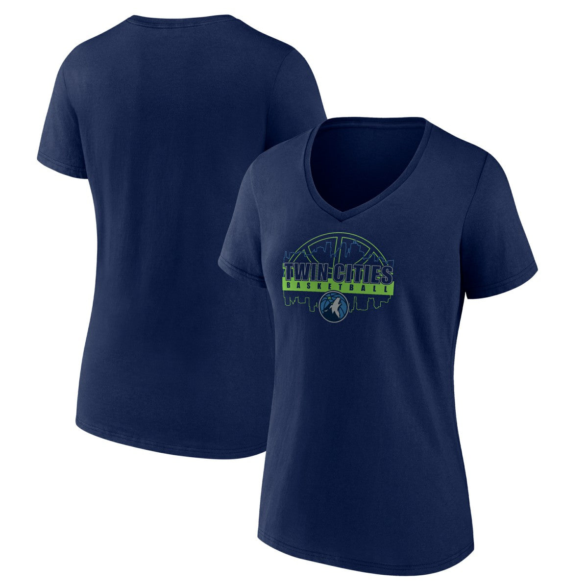 Minnesota Timberwolves Women's Core Hometown Launch V-Neck T-Shirt Navy