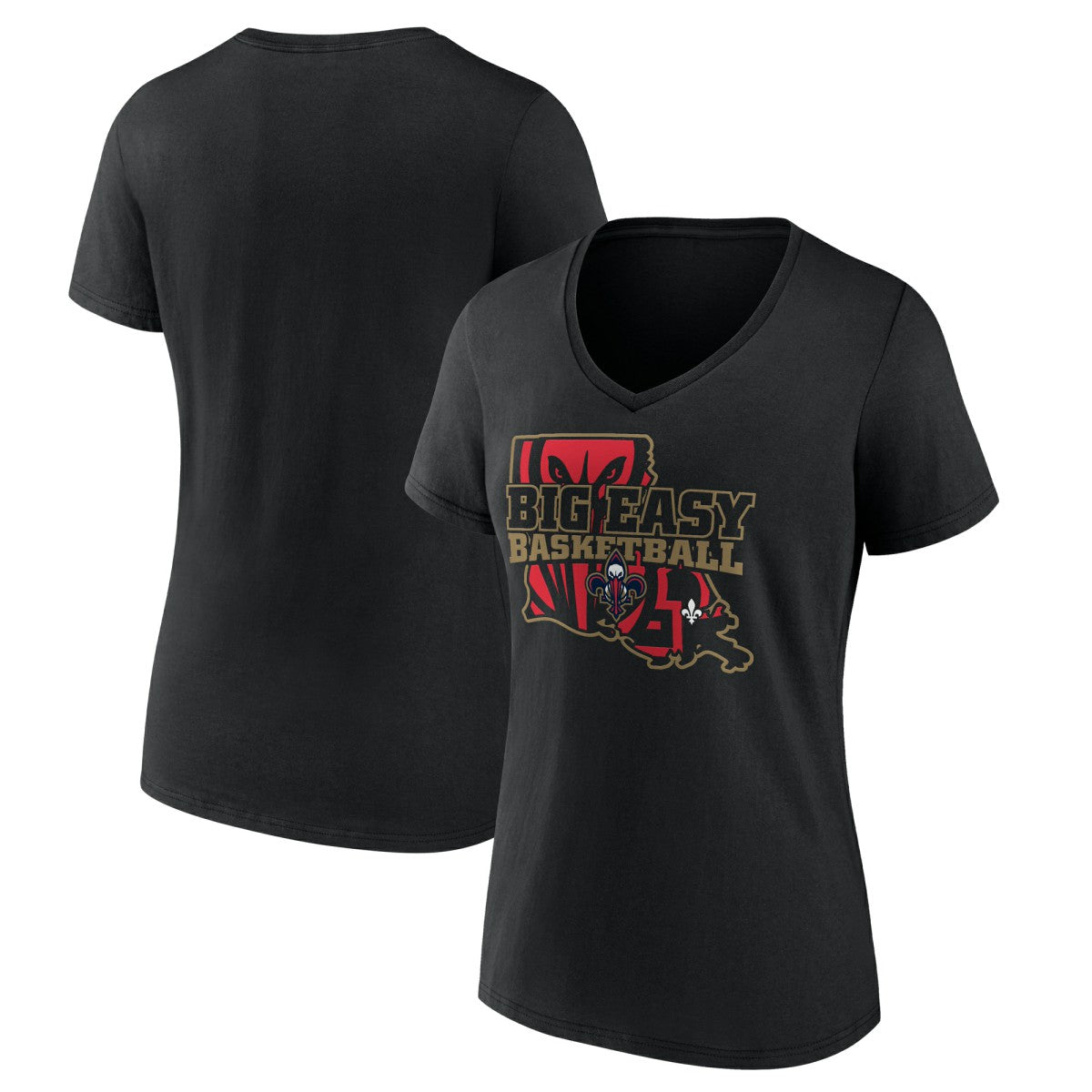 New Orleans Pelicans Women's Core Hometown Launch V-Neck T-Shirt Black