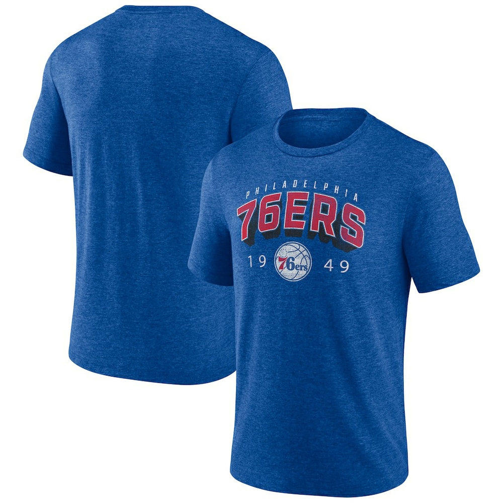 Philadelphia 76ers Backboard Tri-Blend T-Shirt Royal