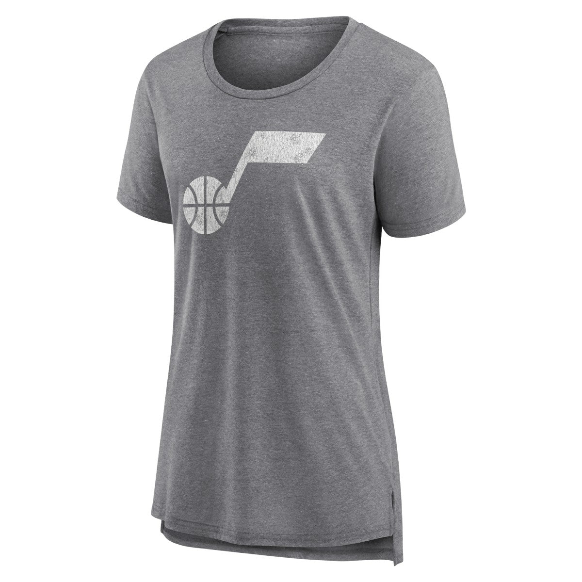 Utah Jazz Women's Distressed Logo Tri-Blend T-Shirt Gray