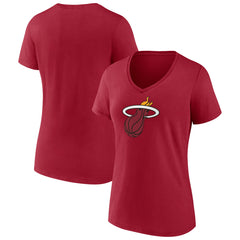 Miami Heat Women's Primary Logo V-Neck T-Shirt Red