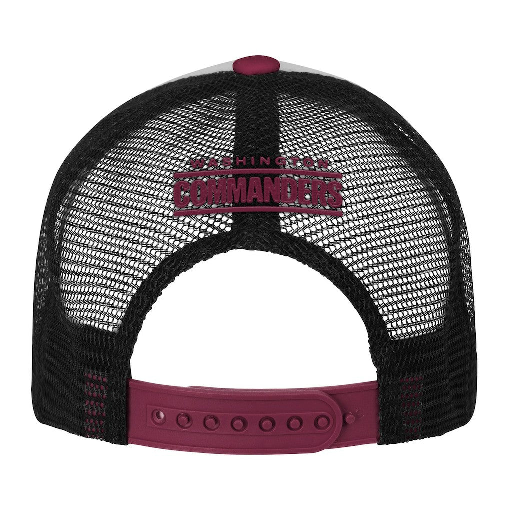 Washington Commanders Youth Essentials Trucker Adjustable Hat White/Burgundy