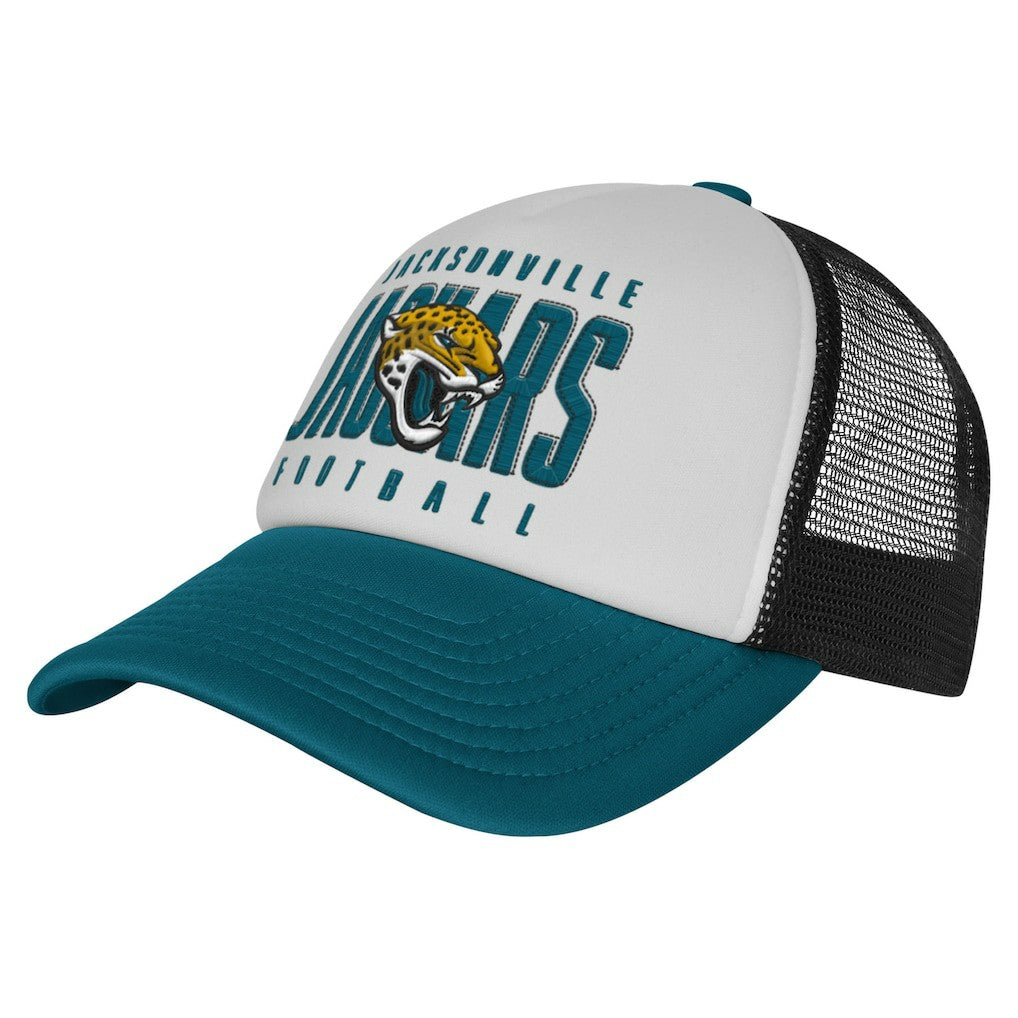 Jacksonville Jaguars Youth Essentials Trucker Adjustable Hat White/Teal