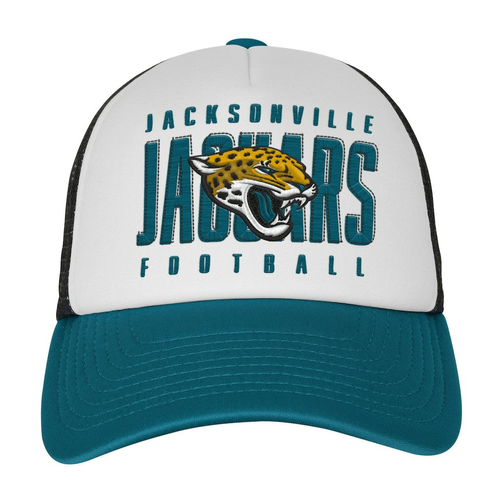 Jacksonville Jaguars Youth Essentials Trucker Adjustable Hat White/Teal