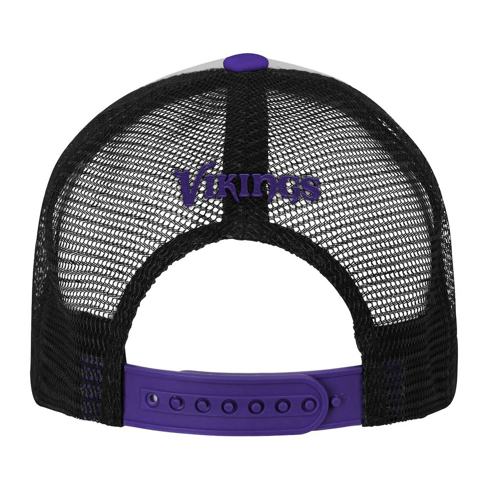Minnesota Vikings Youth Essentials Trucker Adjustable Hat White/Purple