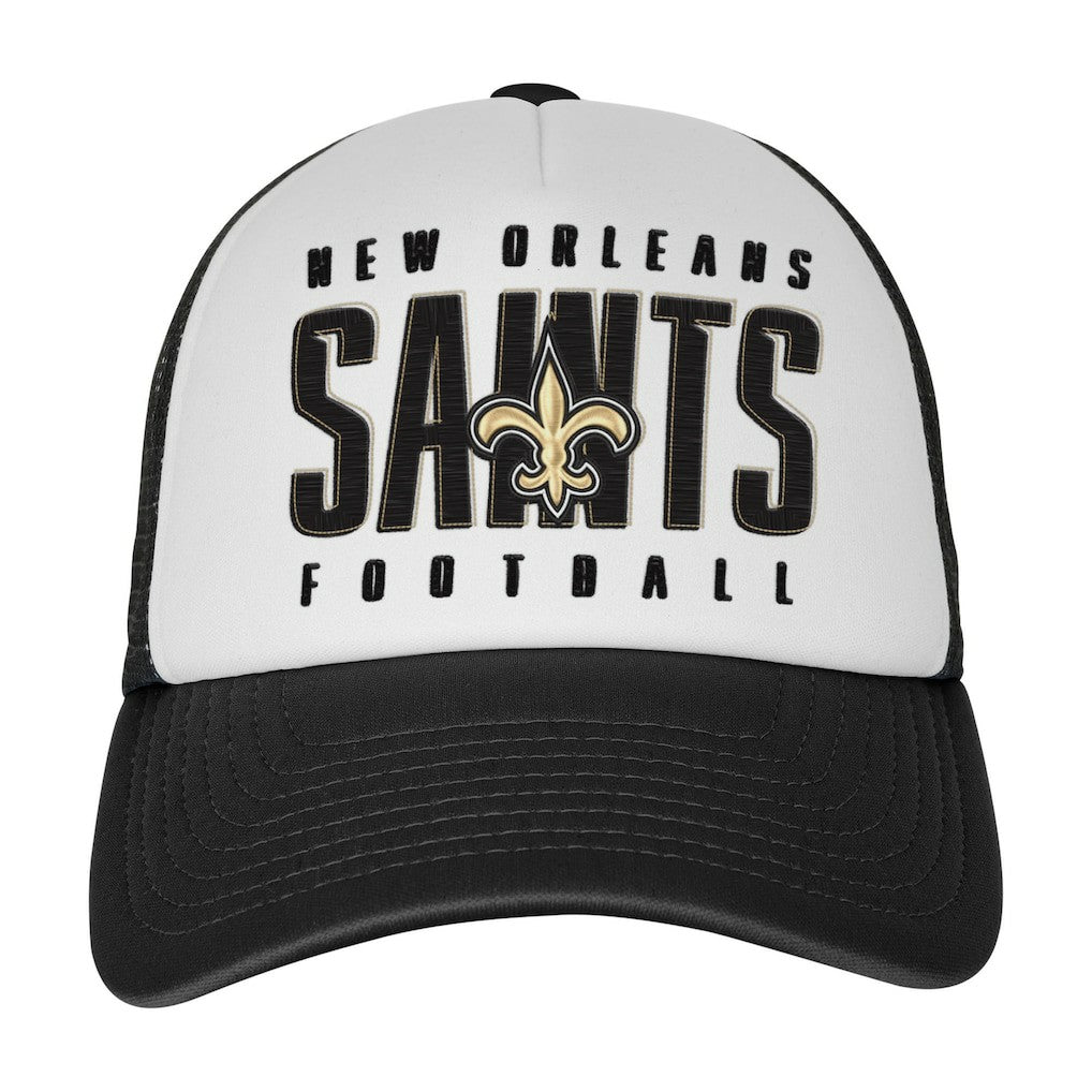 New Orleans Saints Youth Essentials Trucker Adjustable Hat White/Black