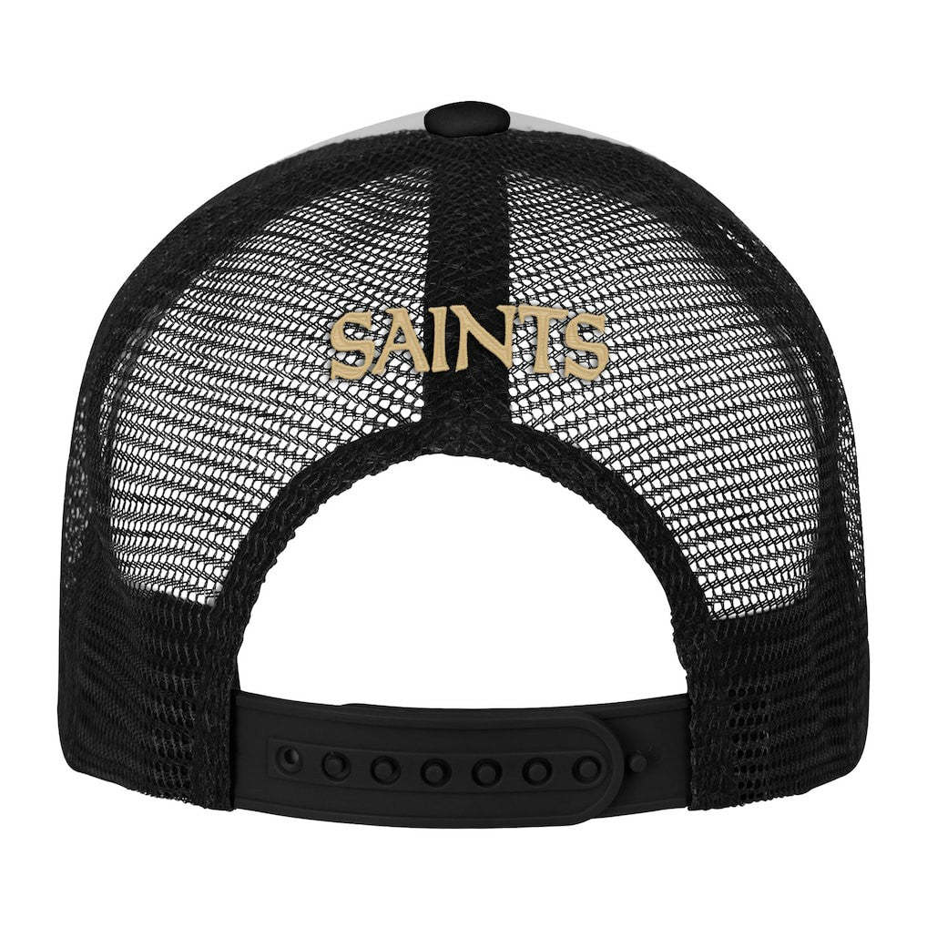 New Orleans Saints Youth Essentials Trucker Adjustable Hat White/Black