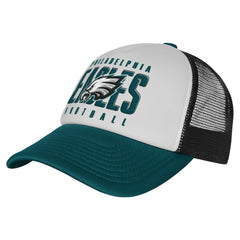Philadelphia Eagles Youth Essentials Trucker Adjustable Hat White/Midnight Green