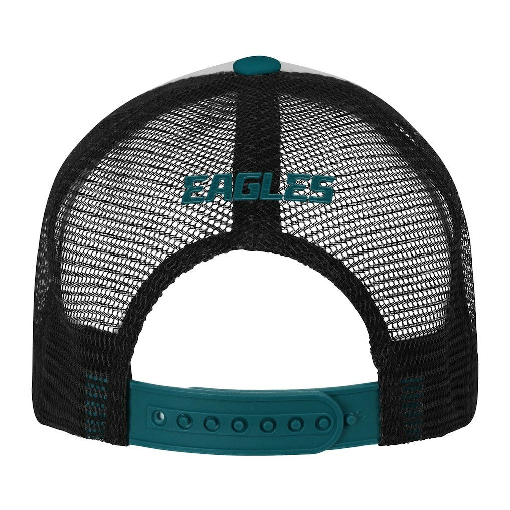 Philadelphia Eagles Youth Essentials Trucker Adjustable Hat White/Midnight Green