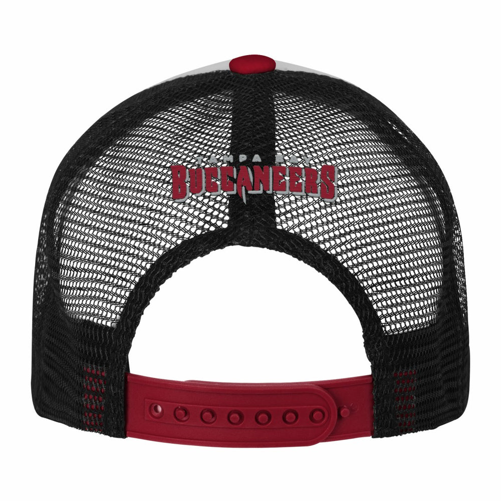 Tampa Bay Buccaneers Youth Essentials Trucker Adjustable Hat White/Red