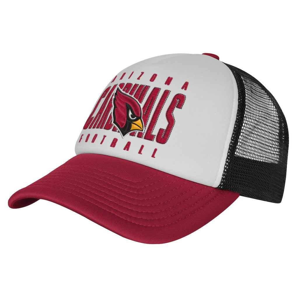 Arizona Cardinals Youth Essentials Trucker Adjustable Hat White/Cardinal