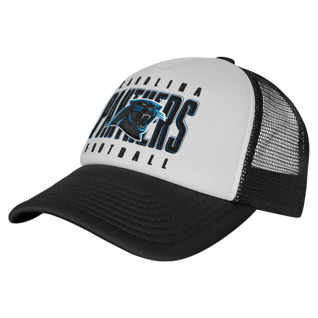Carolina Panthers Youth Essentials Trucker Adjustable Hat White/Black
