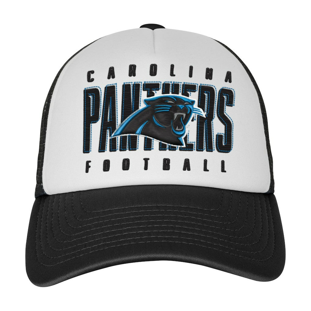 Carolina Panthers Youth Essentials Trucker Adjustable Hat White/Black