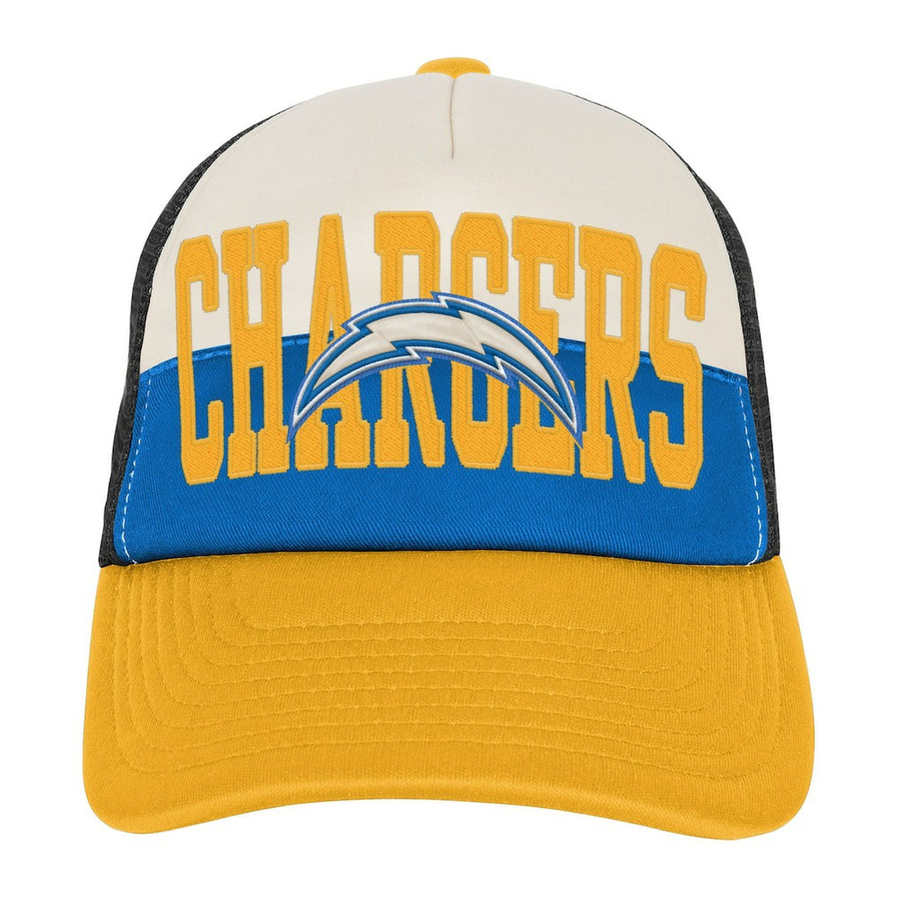 Los Angeles Chargers Youth Modern Fan Trucker Adjustable Hat White/Gold