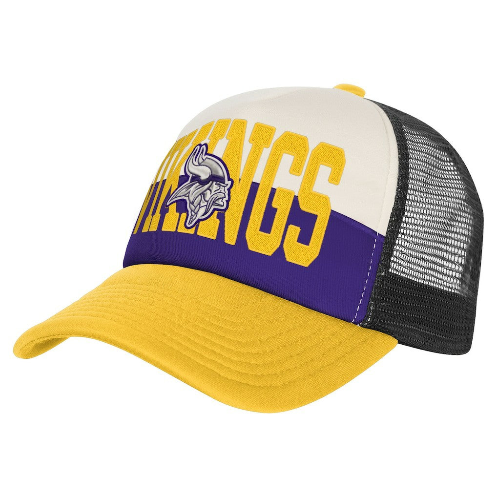 Minnesota Vikings Youth Modern Fan Trucker Adjustable Hat White/Gold