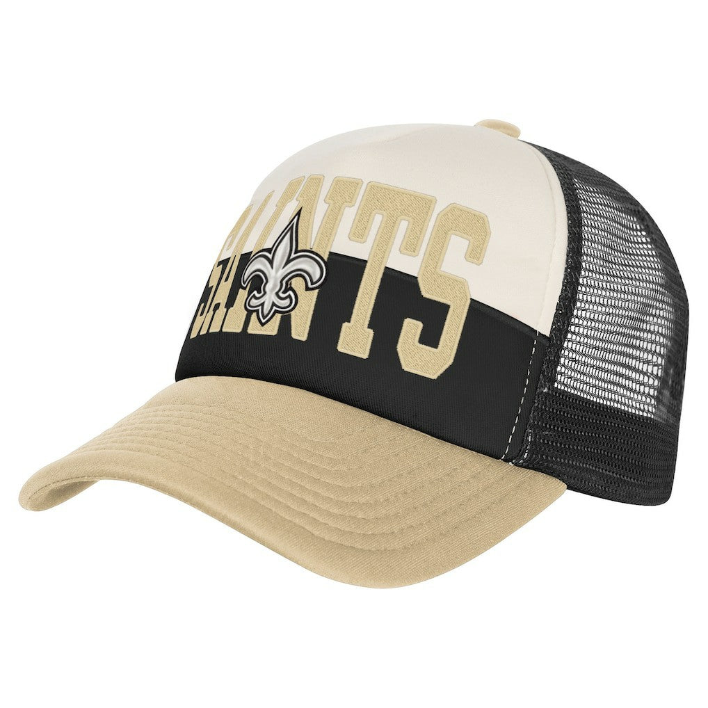 New Orleans Saints Youth Modern Fan Trucker Adjustable Hat White/Gold