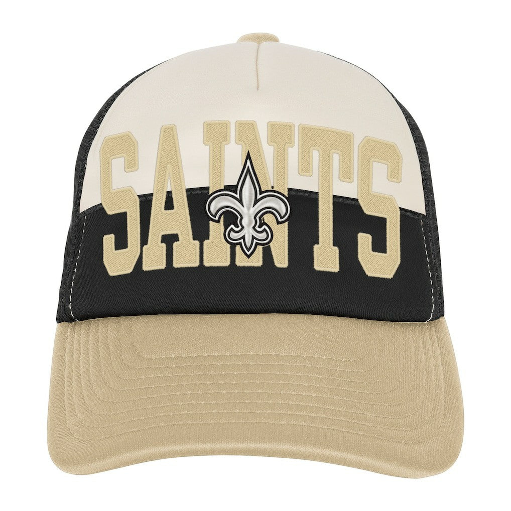 New Orleans Saints Youth Modern Fan Trucker Adjustable Hat White/Gold