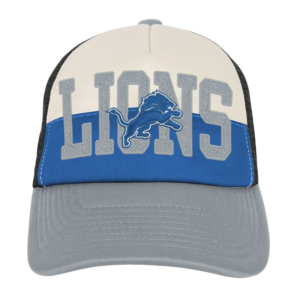 Detroit Lions Youth Modern Fan Trucker Adjustable Hat White/Silver