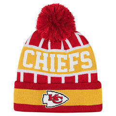 Kansas City Chiefs Outerstuff Youth Go Fast Cuffed Knit Hat with Pom Red