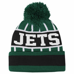 New York Jets Outerstuff Youth Go Fast Cuffed Knit Hat with Pom Green