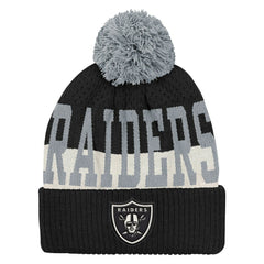 Las Vegas Raiders Outerstuff Youth Modern Fan Cuffed Knit Hat with Pom Black