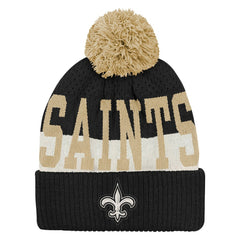 New Orleans Saints Outerstuff Youth Modern Fan Cuffed Knit Hat with Pom Black