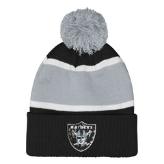 Las Vegas Raiders Outerstuff Girls Let's Play Cuffed Knit Hat with Pom Black