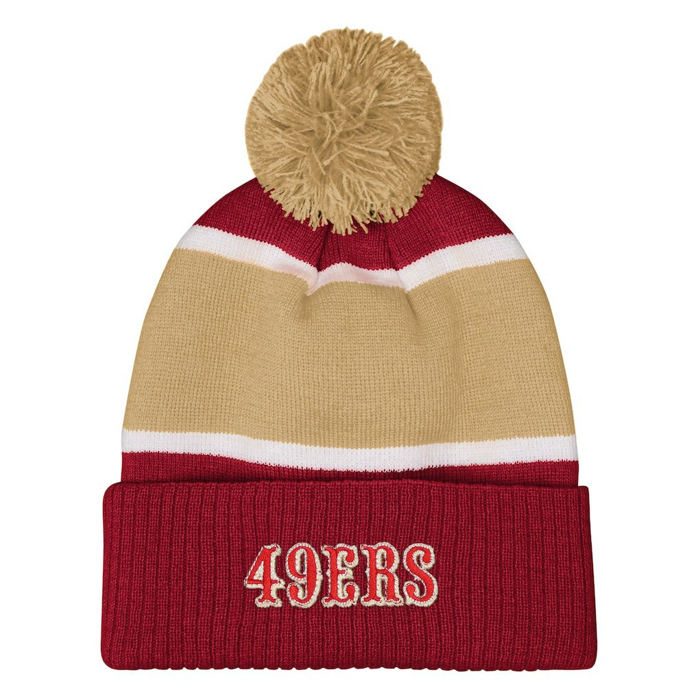 San Francisco 49ers Outerstuff Girls Let's Play Cuffed Knit Hat with Pom Scarlet
