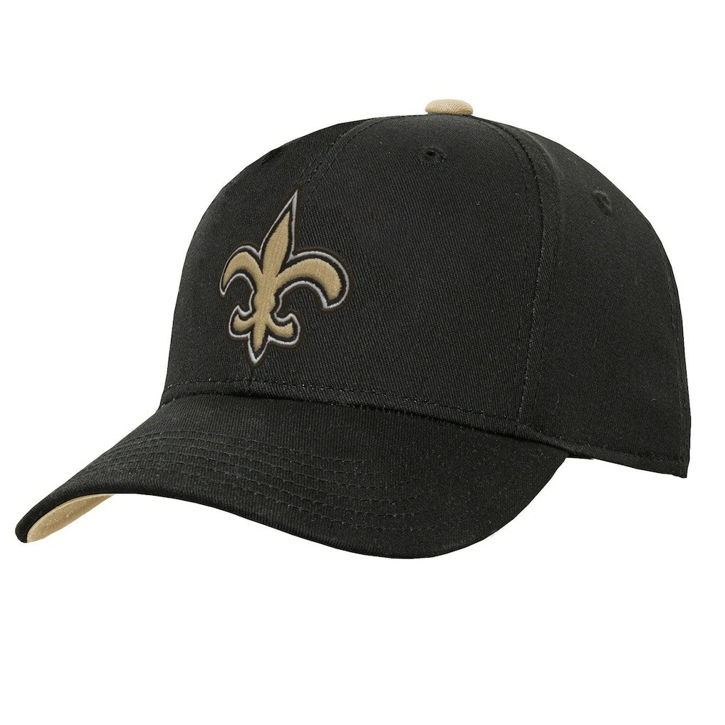 New Orleans Saints Outerstuff Youth Team Pre-Curved Adjustable Hat Black