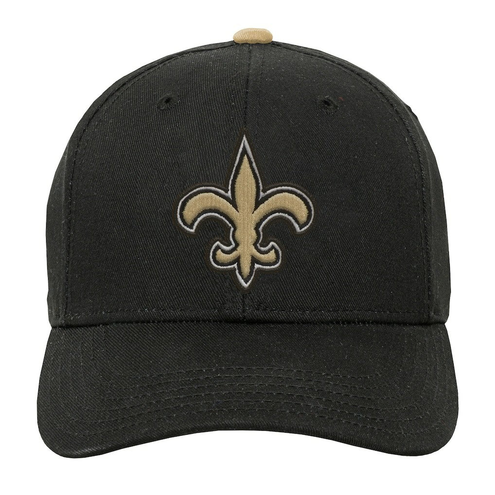 New Orleans Saints Outerstuff Youth Team Pre-Curved Adjustable Hat Black