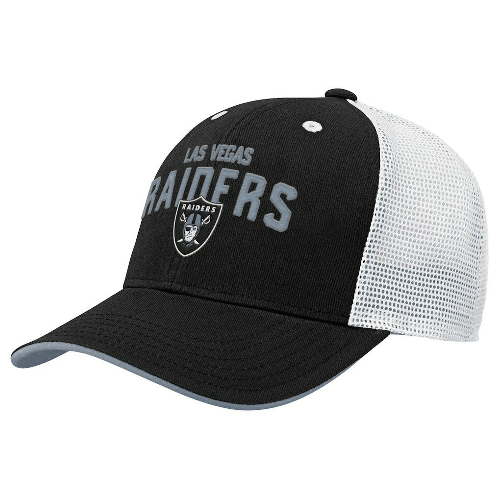 Las Vegas Raiders Outerstuff Youth Core Lockup Trucker Adjustable Hat Black
