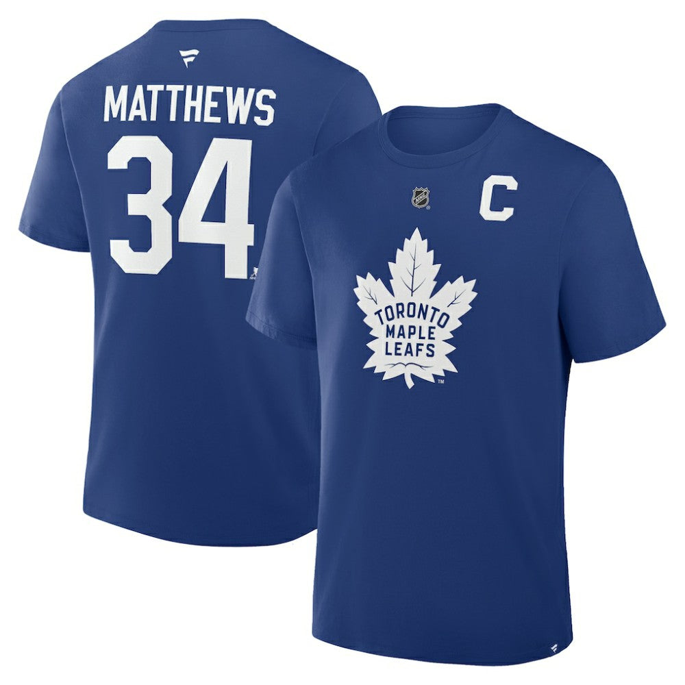 Auston Matthews Toronto Maple Leafs Fanatics Authentic Stack Name & Number T-Shirt - Blue - NHL 202539690