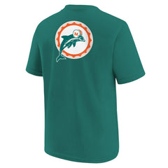 Nike Miami Dolphins Youth Rewind Front & Back Essential T-Shirt Aqua
