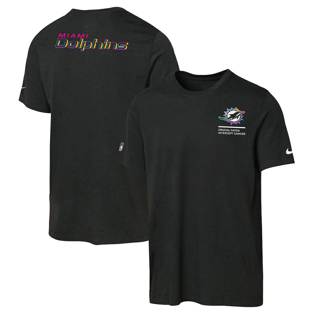 Nike Miami Dolphins Youth 2025 NFL Crucial Catch Tri-Blend Dri-FIT T-Shirt Black
