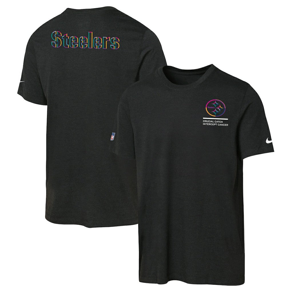 Nike Pittsburgh Steelers Youth 2025 NFL Crucial Catch Tri-Blend Dri-FIT T-Shirt Black