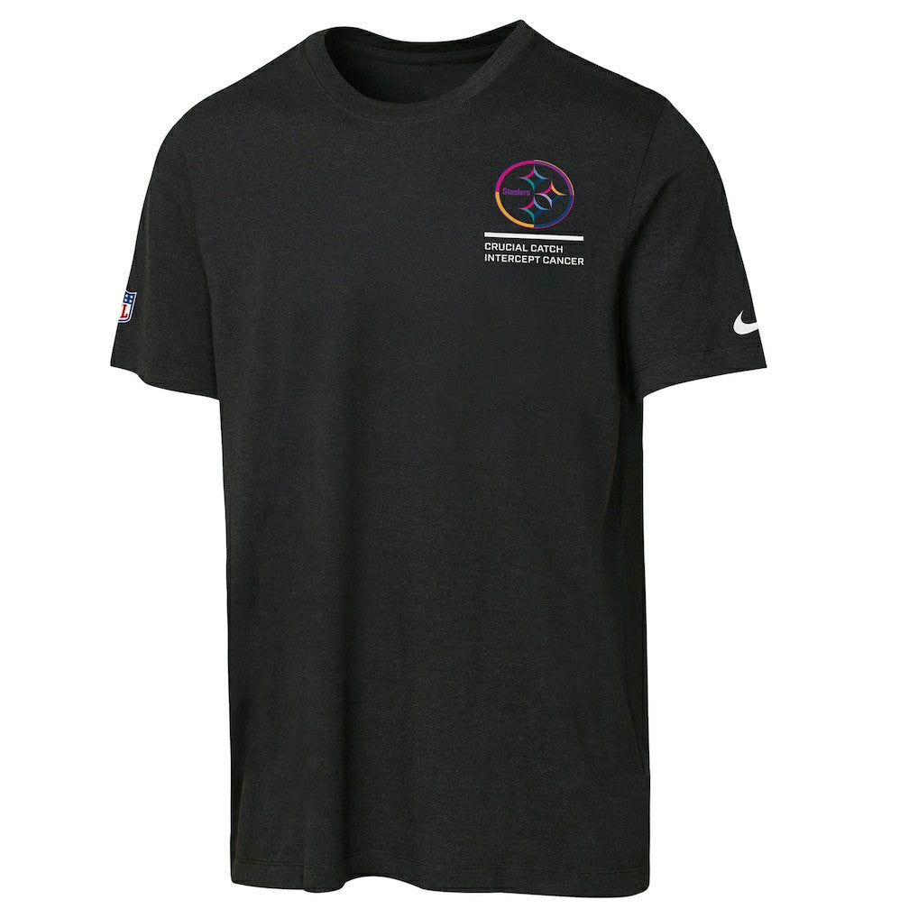 Nike Pittsburgh Steelers Youth 2025 NFL Crucial Catch Tri-Blend Dri-FIT T-Shirt Black