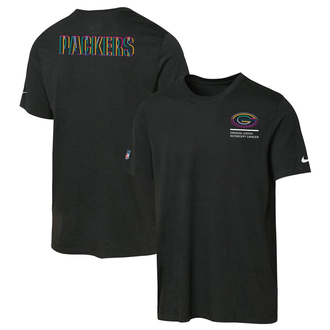 Nike Green Bay Packers Youth 2025 NFL Crucial Catch Tri-Blend Dri-FIT T-Shirt Black