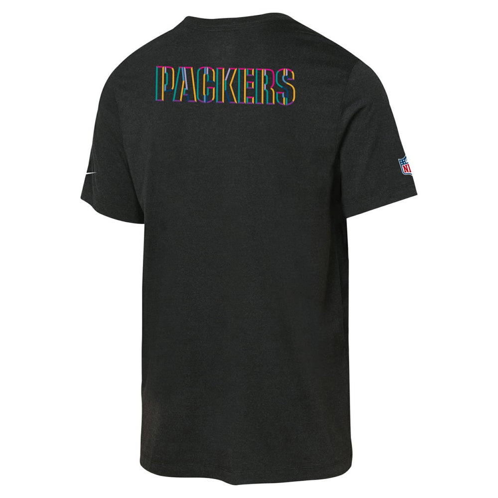 Nike Green Bay Packers Youth 2025 NFL Crucial Catch Tri-Blend Dri-FIT T-Shirt Black