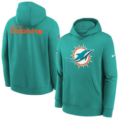 Nike Miami Dolphins Youth Sideline Club Fleece Hoodie Aqua