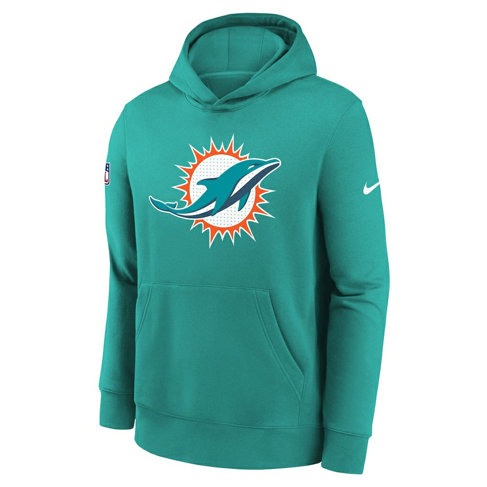Nike Miami Dolphins Youth Sideline Club Fleece Hoodie Aqua