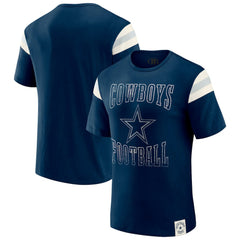 Fanatics Dallas Cowboys Darius Rucker Collection Distressed Throwback Shoulder Stripe T-Shirt Navy