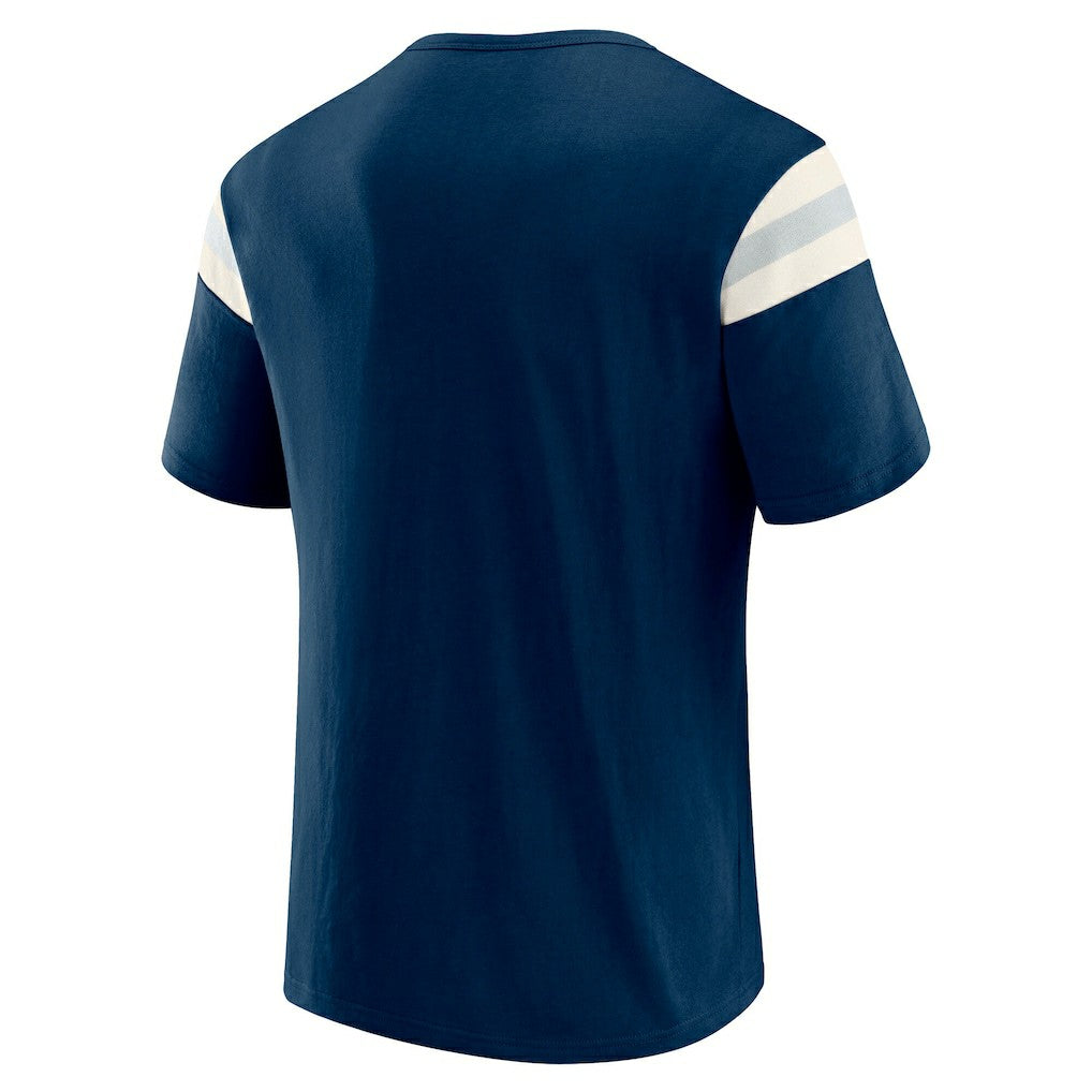 Fanatics Dallas Cowboys Darius Rucker Collection Distressed Throwback Shoulder Stripe T-Shirt Navy