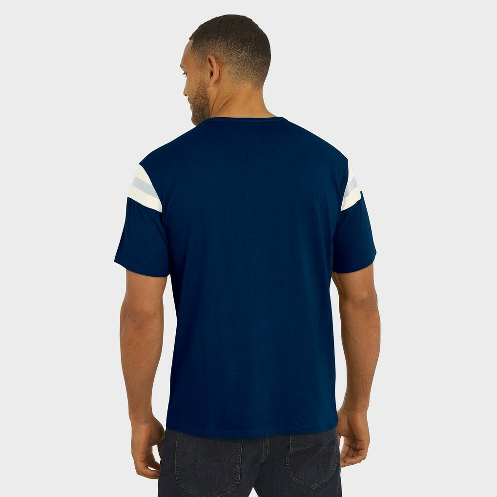 Fanatics Dallas Cowboys Darius Rucker Collection Distressed Throwback Shoulder Stripe T-Shirt Navy