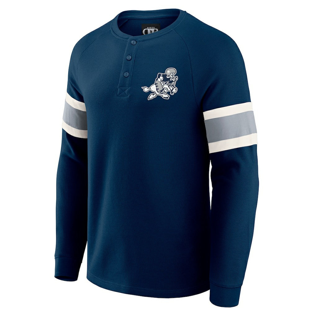 Fanatics Dallas Cowboys Darius Rucker Collection Waffle-Knit Raglan Long Sleeve Henley T-Shirt Navy