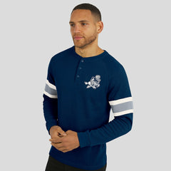 Fanatics Dallas Cowboys Darius Rucker Collection Waffle-Knit Raglan Long Sleeve Henley T-Shirt Navy
