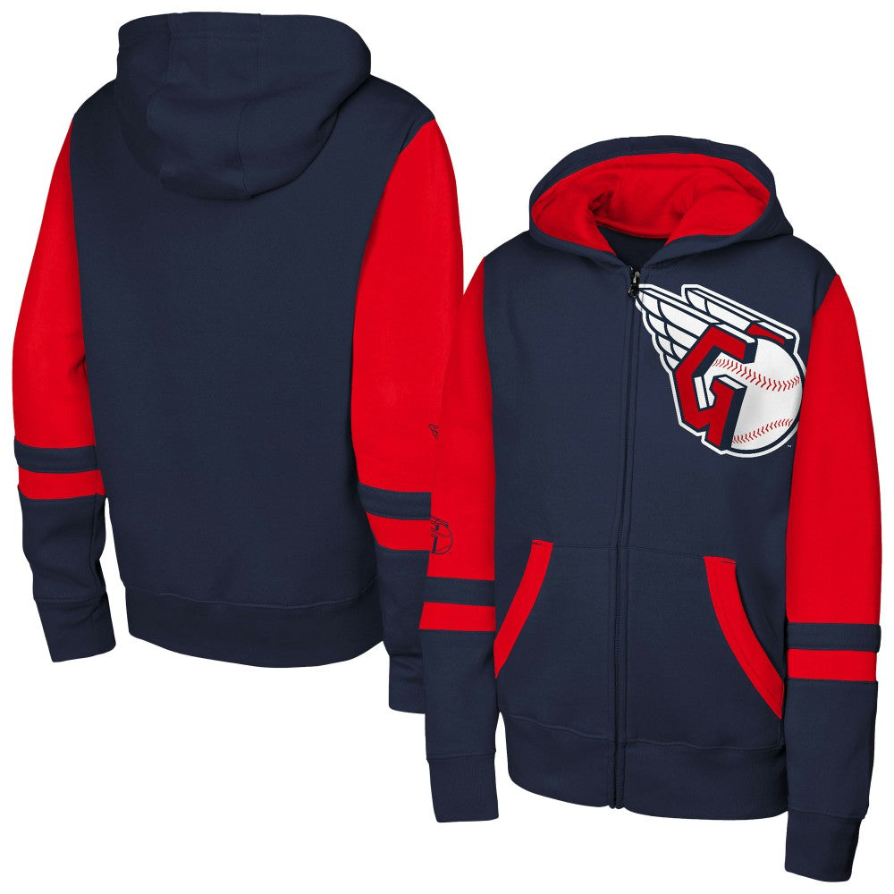 Cleveland Guardians Outerstuff Youth Stadium Colorblock Full-Zip Hoodie - Navy - MLB Sale