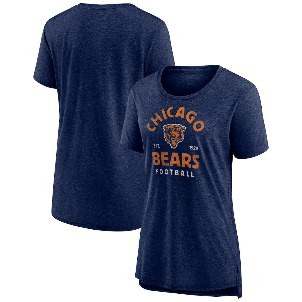 Chicago Bears Women's Vintage Arch Tri-Blend T-Shirt Navy