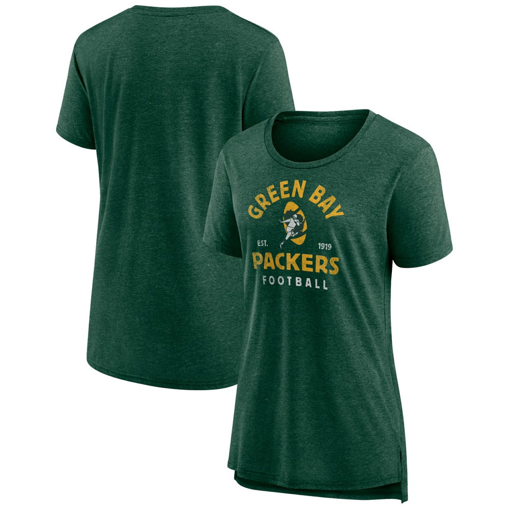 Green Bay Packers Women's Vintage Arch Tri-Blend T-Shirt Green